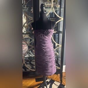 Adrianna Papell Eggplant/Plum Ruched Dress